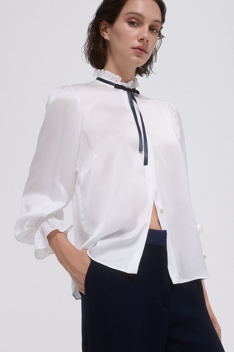pedro del hierro Blusa satén lazo Últimos 2 días