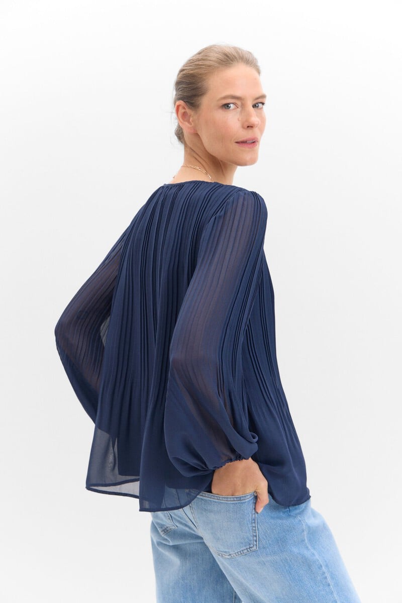 pedro del hierro Blusa plisada combinada Último día