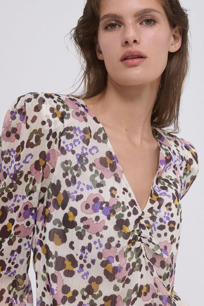 pedro del hierro Blusa estampada hombrera Precio de fábrica