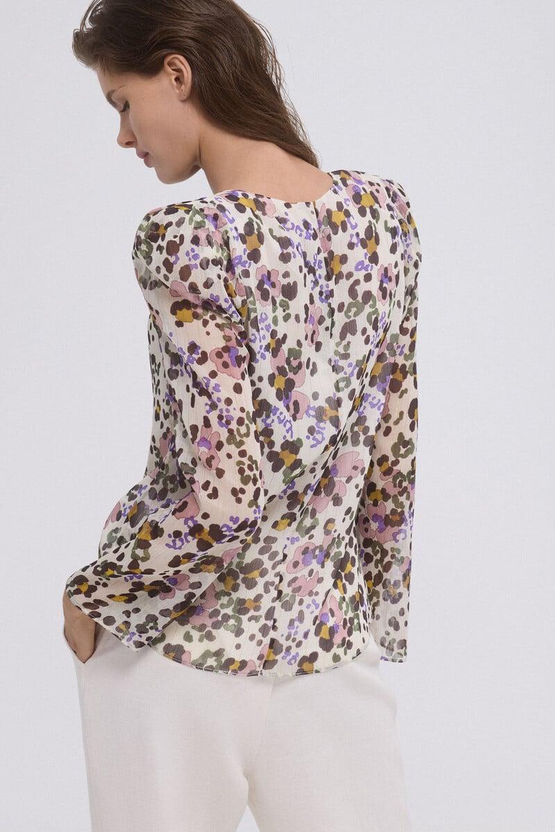 pedro del hierro Blusa estampada hombrera Precio de fábrica