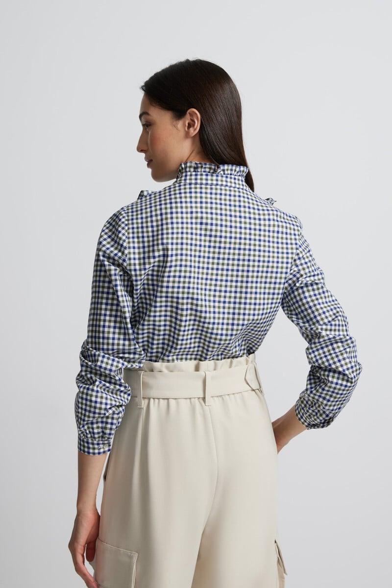 pedro del hierro Blusa chorreras cuadros Promoción por tiempo limitado