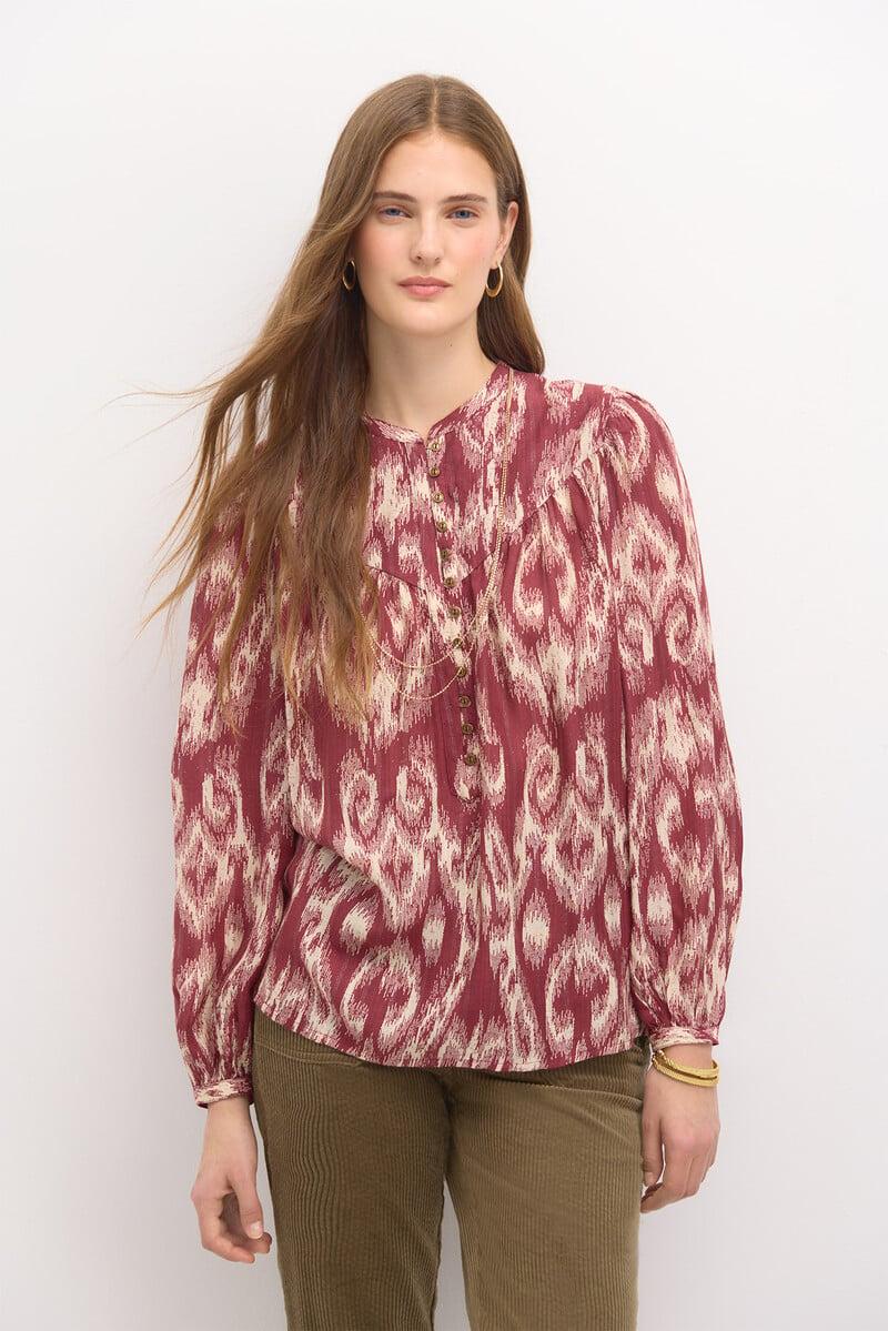 pedro del hierro Rosi. Blusa estampada hilo metalizado Promoción trimestral