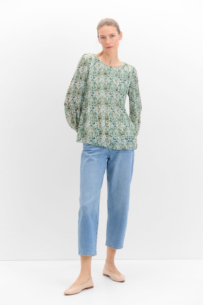 pedro del hierro Blusa plisada combinada Superdescuento