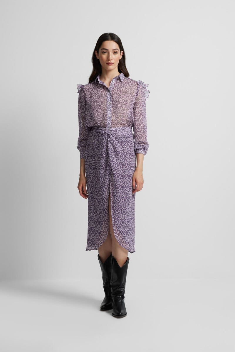pedro del hierro Camisa volante estampado ikat Tienda de fábrica