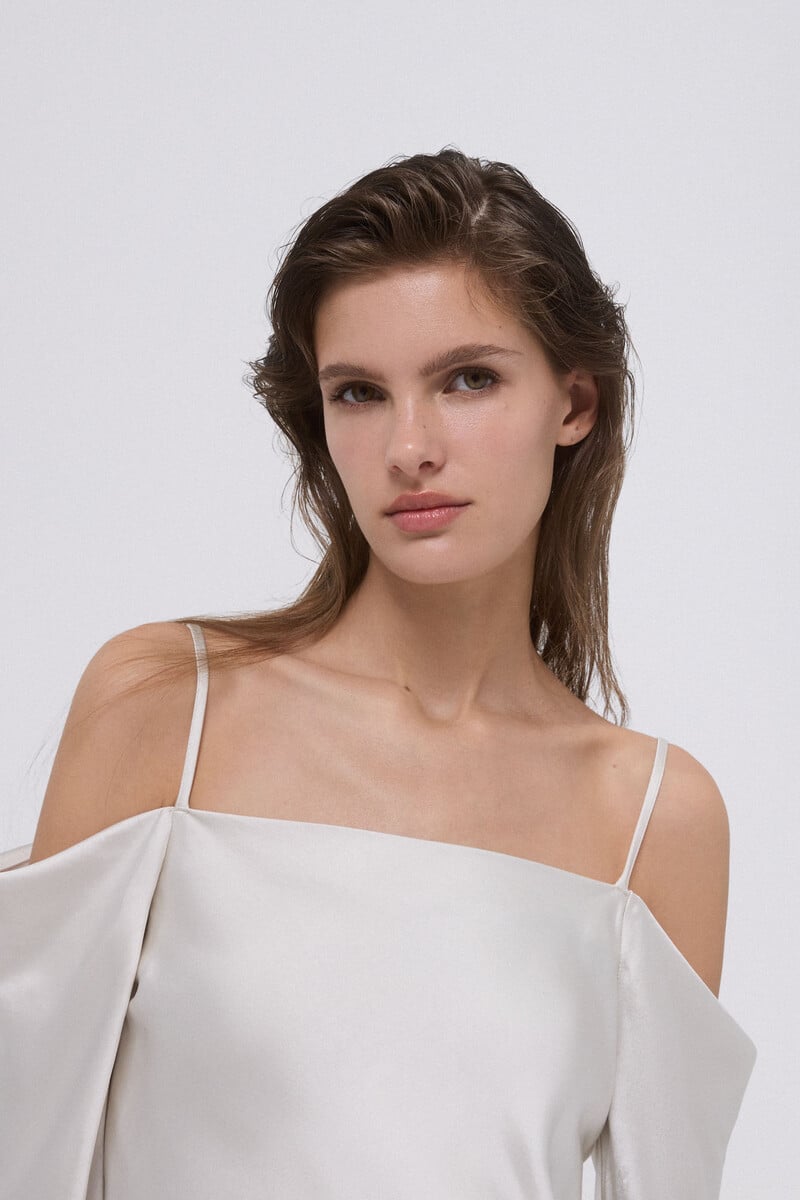 pedro del hierro Top satén hombro descubierto Oferta exclusiva