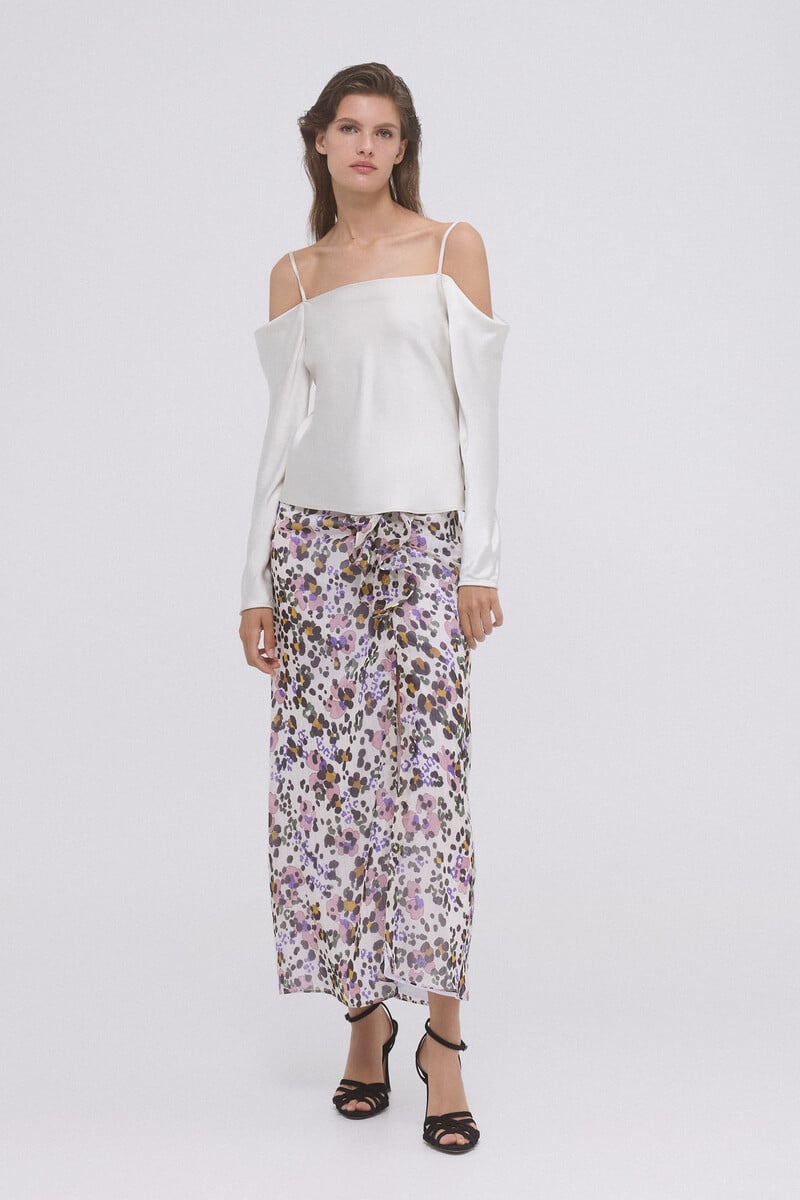 pedro del hierro Top satén hombro descubierto Oferta exclusiva