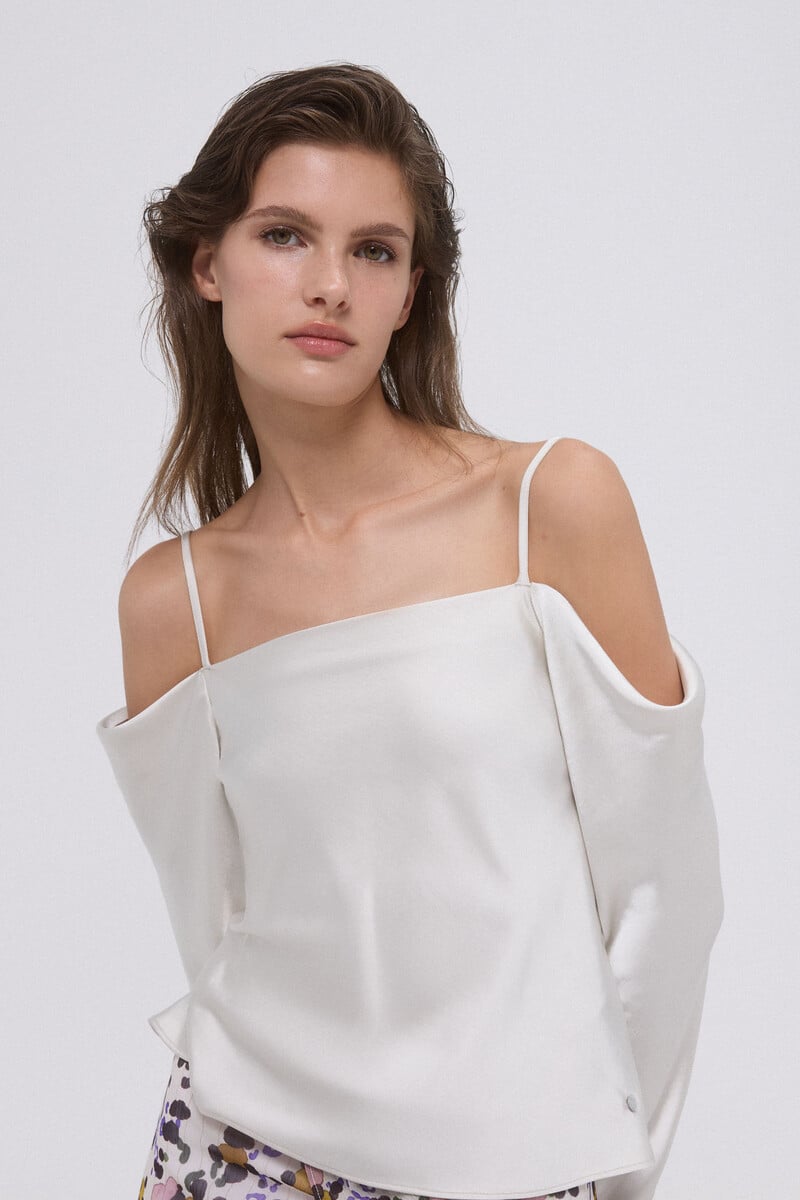pedro del hierro Top satén hombro descubierto Oferta exclusiva