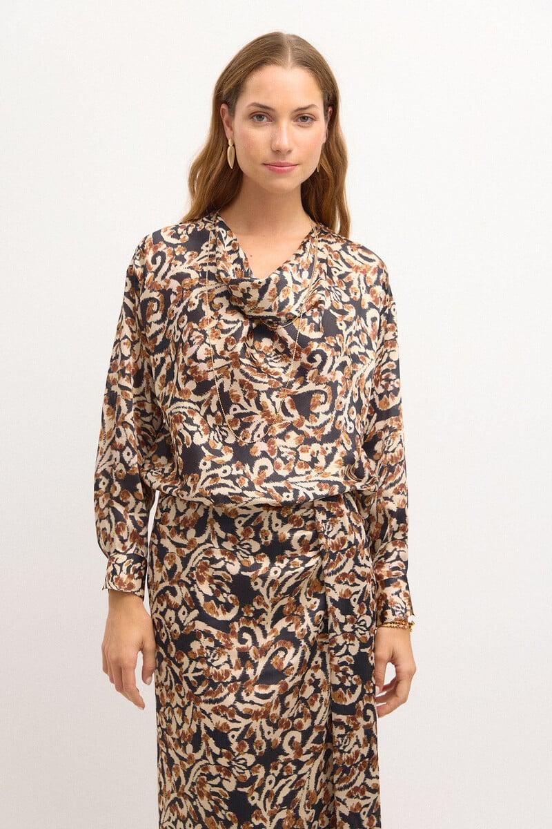 pedro del hierro Ciara. Blusa estampada drapeado