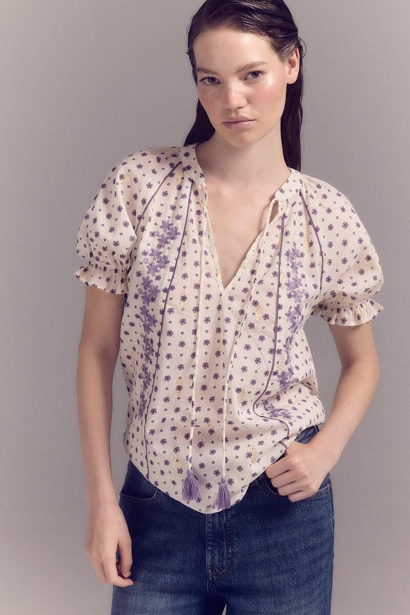 pedro del hierro Blusa bordada Descuento por venta flash