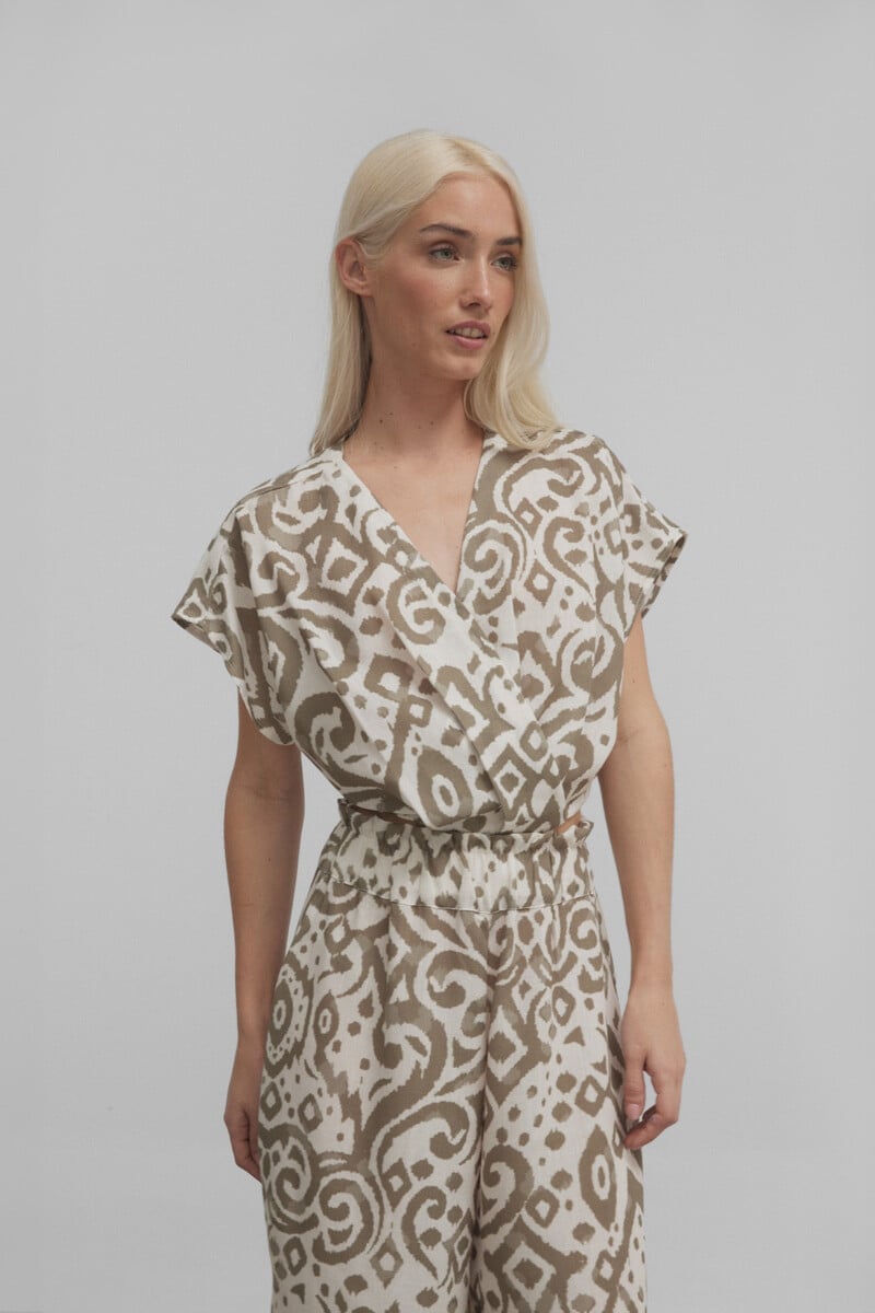 pedro del hierro Crop top estampado etnico Outlet