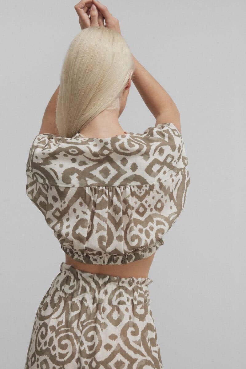 pedro del hierro Crop top estampado etnico Outlet