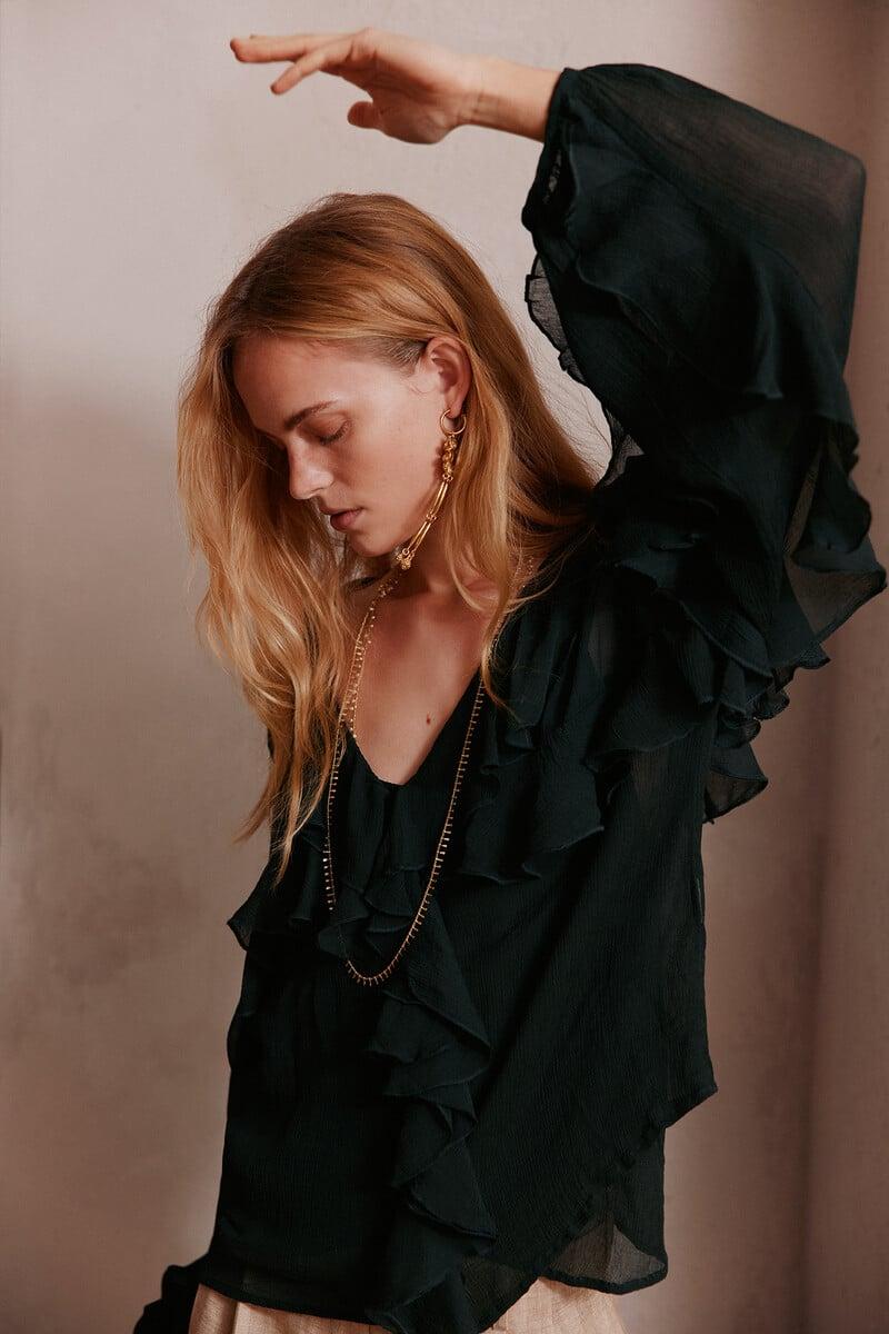 pedro del hierro Carina. Blusa volantes Rebajas