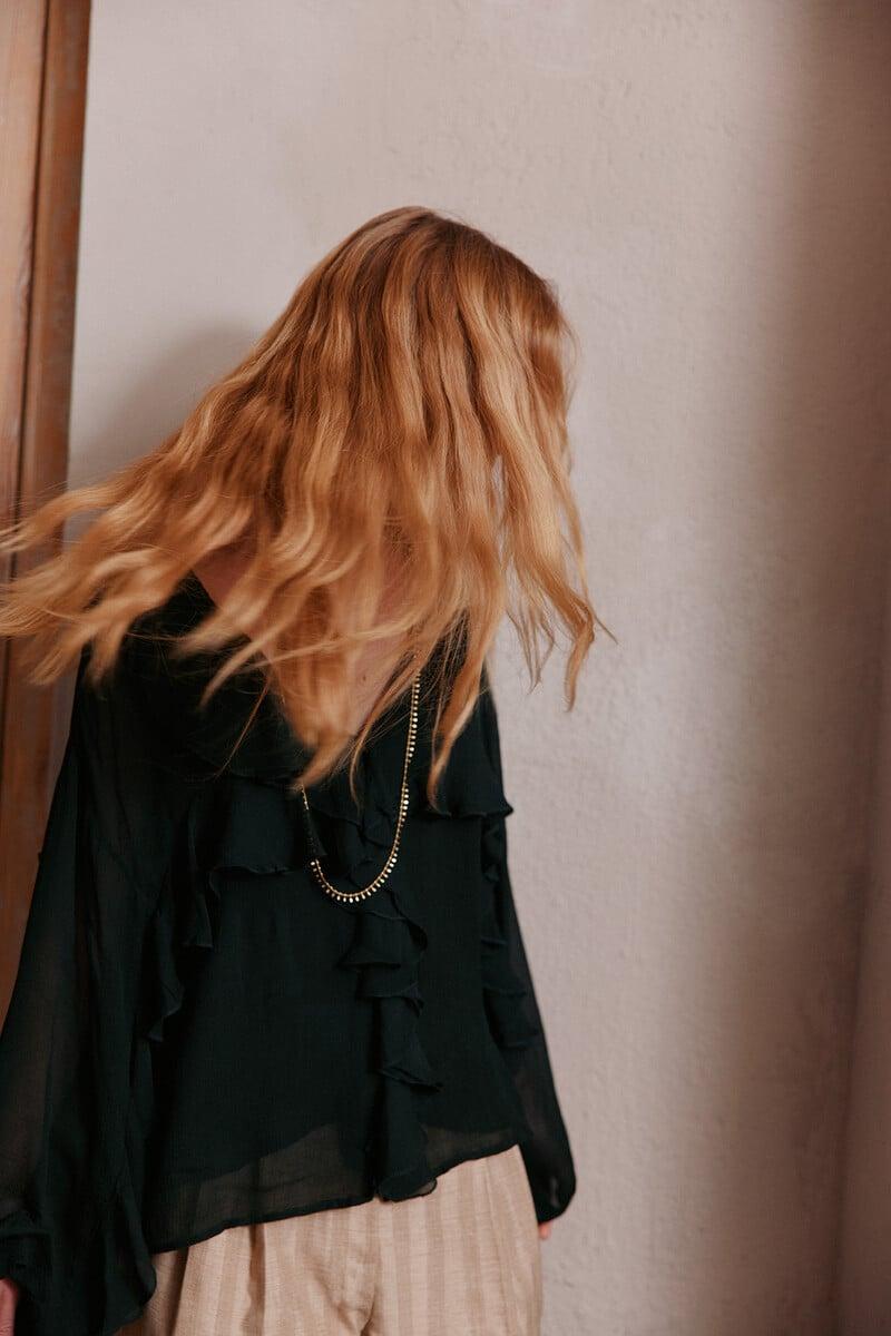 pedro del hierro Carina. Blusa volantes Rebajas