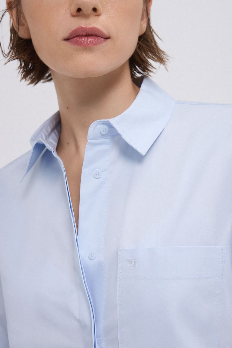 pedro del hierro Camisa oversize popelín detalle bolsillo frontal Rebajas baratas
