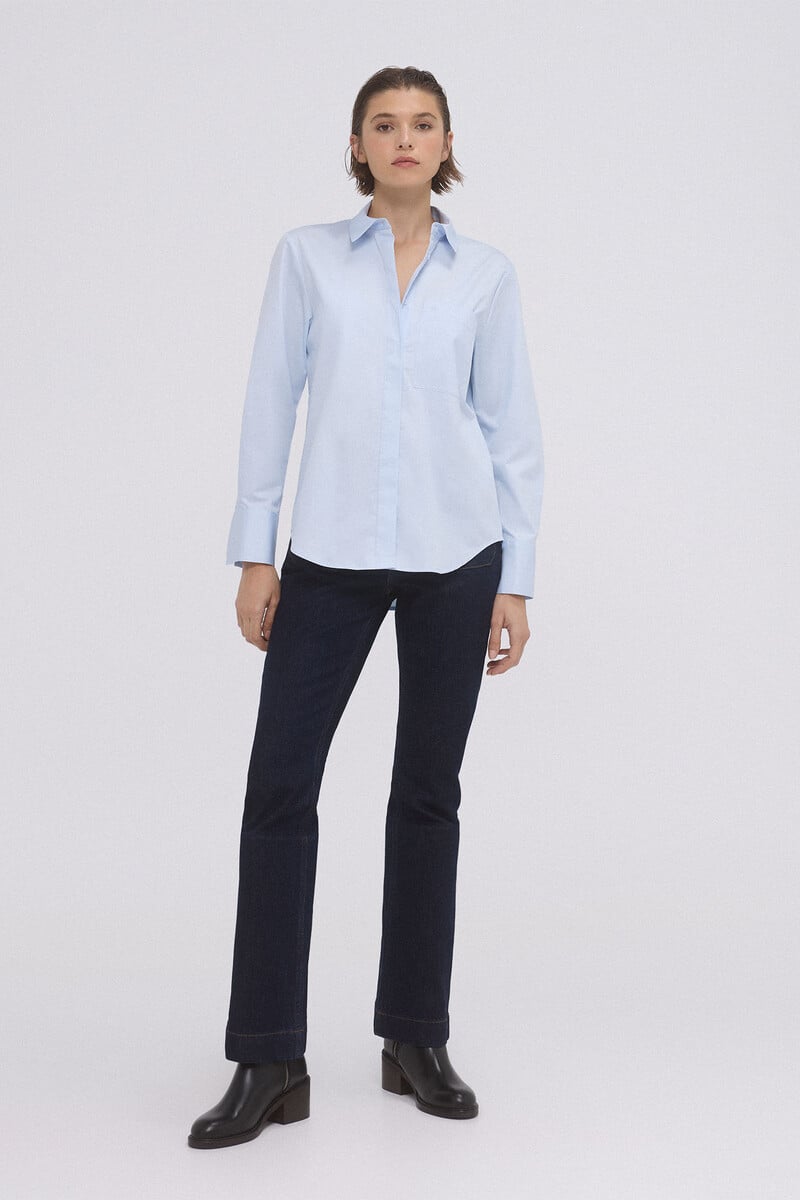 pedro del hierro Camisa oversize popelín detalle bolsillo frontal Rebajas baratas