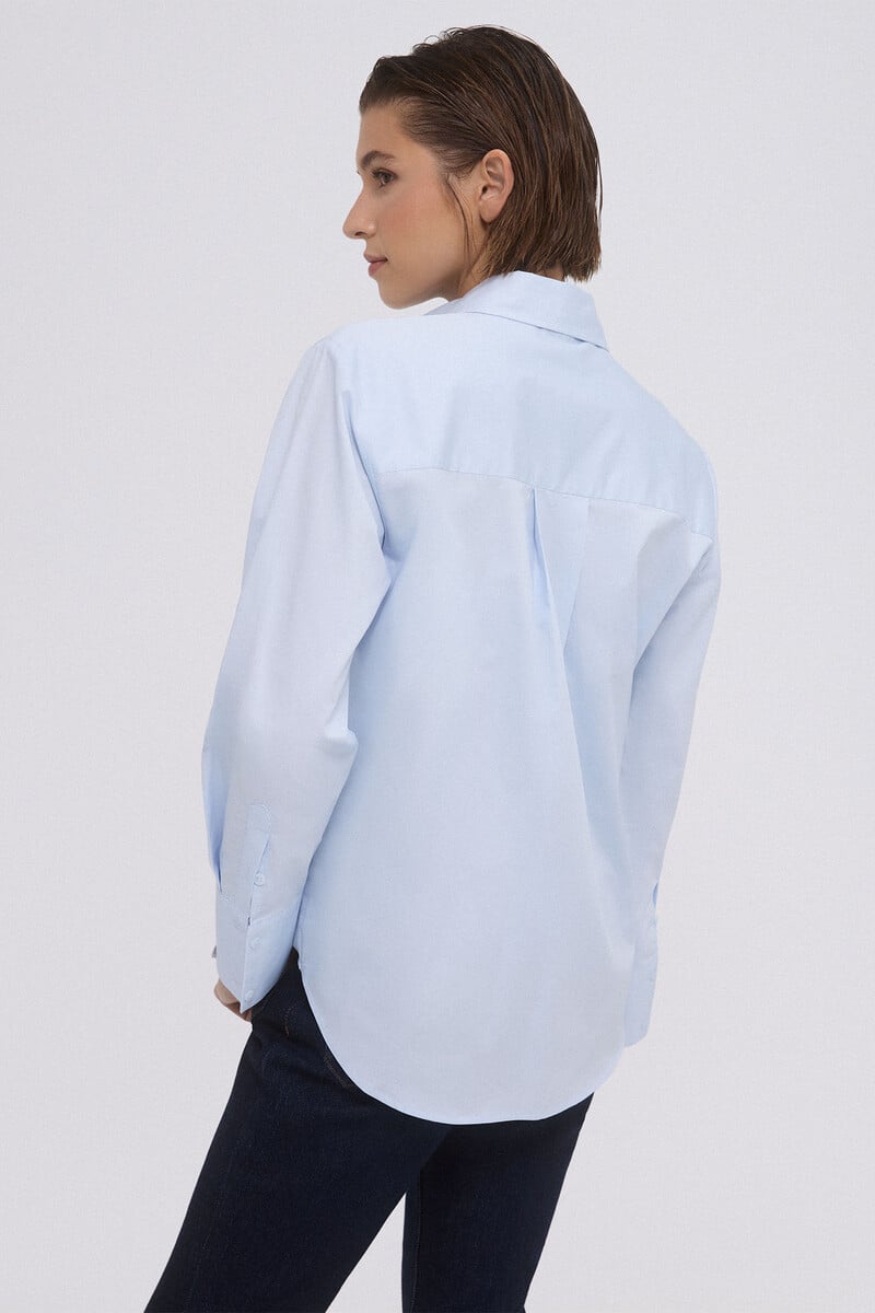 pedro del hierro Camisa oversize popelín detalle bolsillo frontal Rebajas baratas
