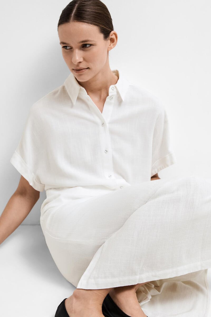 pedro del hierro Camisa de manga corta de lino. Regular Fit Ventas relámpago