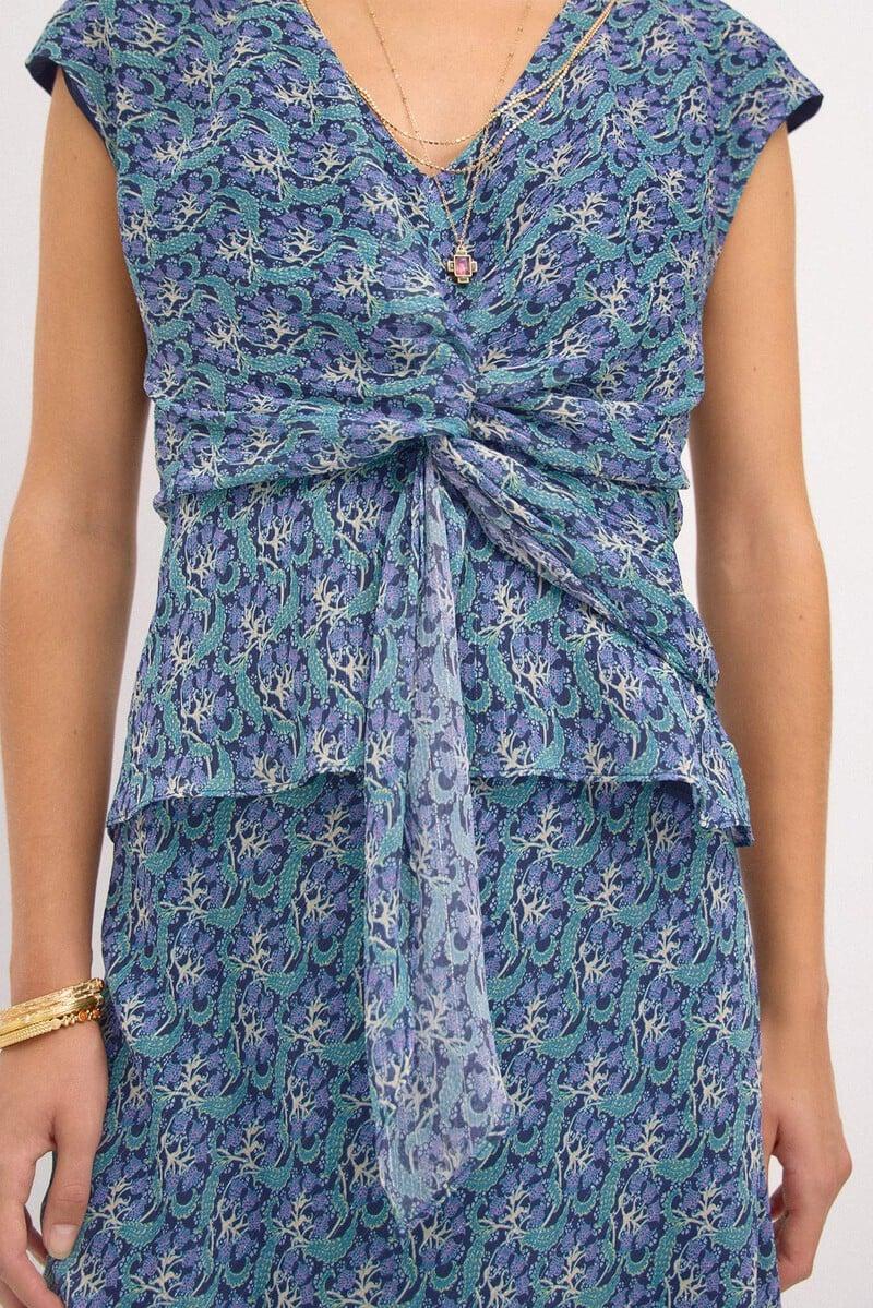 pedro del hierro Camelia. Top nudo estampado lurex Tienda
