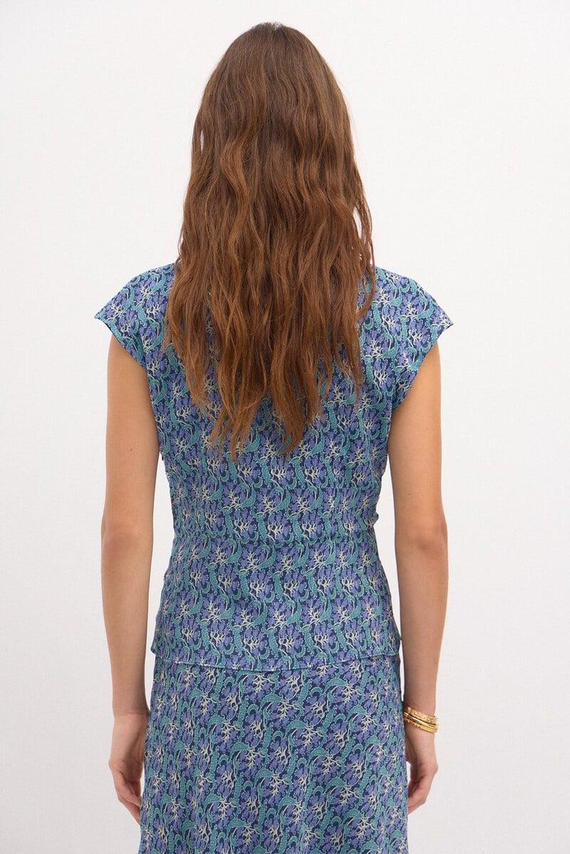 pedro del hierro Camelia. Top nudo estampado lurex Tienda