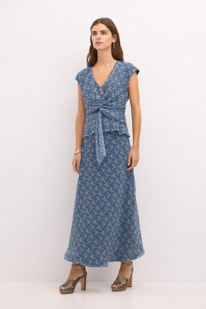 pedro del hierro Camelia. Top nudo estampado lurex Tienda