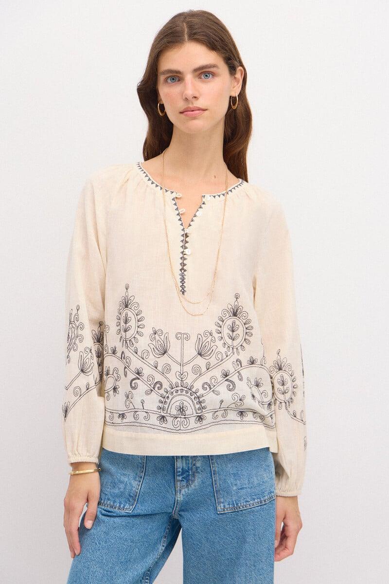 pedro del hierro Camila. Blusa bordada