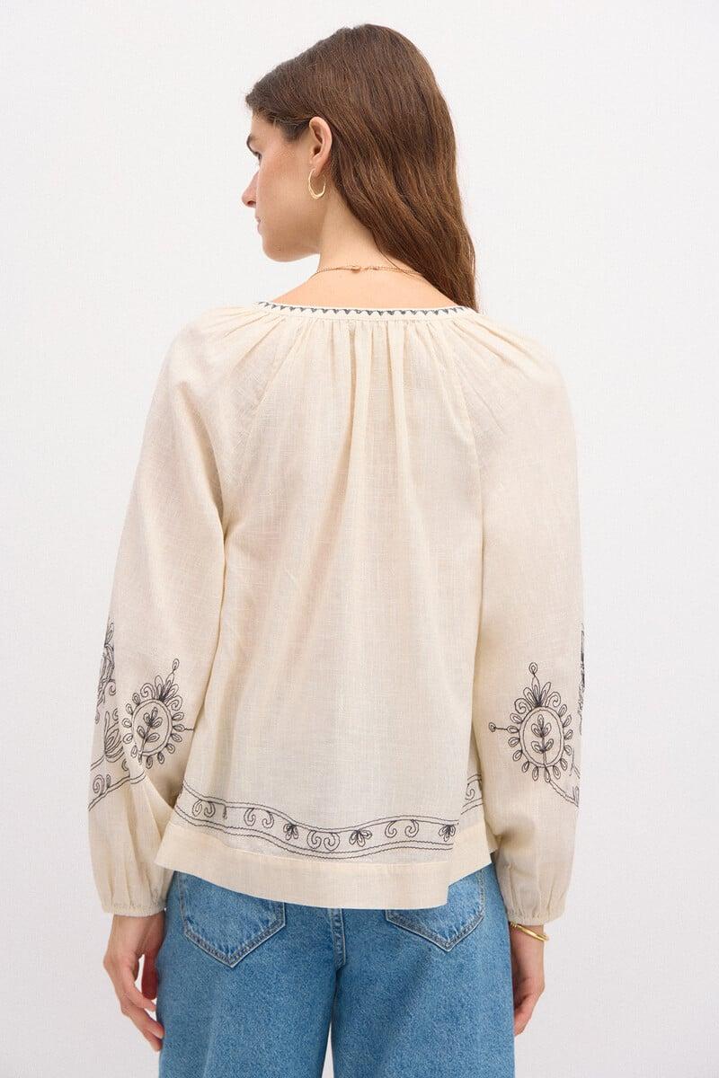 pedro del hierro Camila. Blusa bordada Mejor oferta