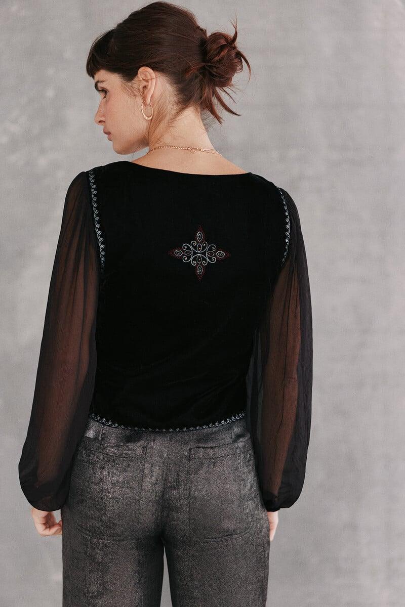 pedro del hierro Cristina. Blusa bordada Rebajas top