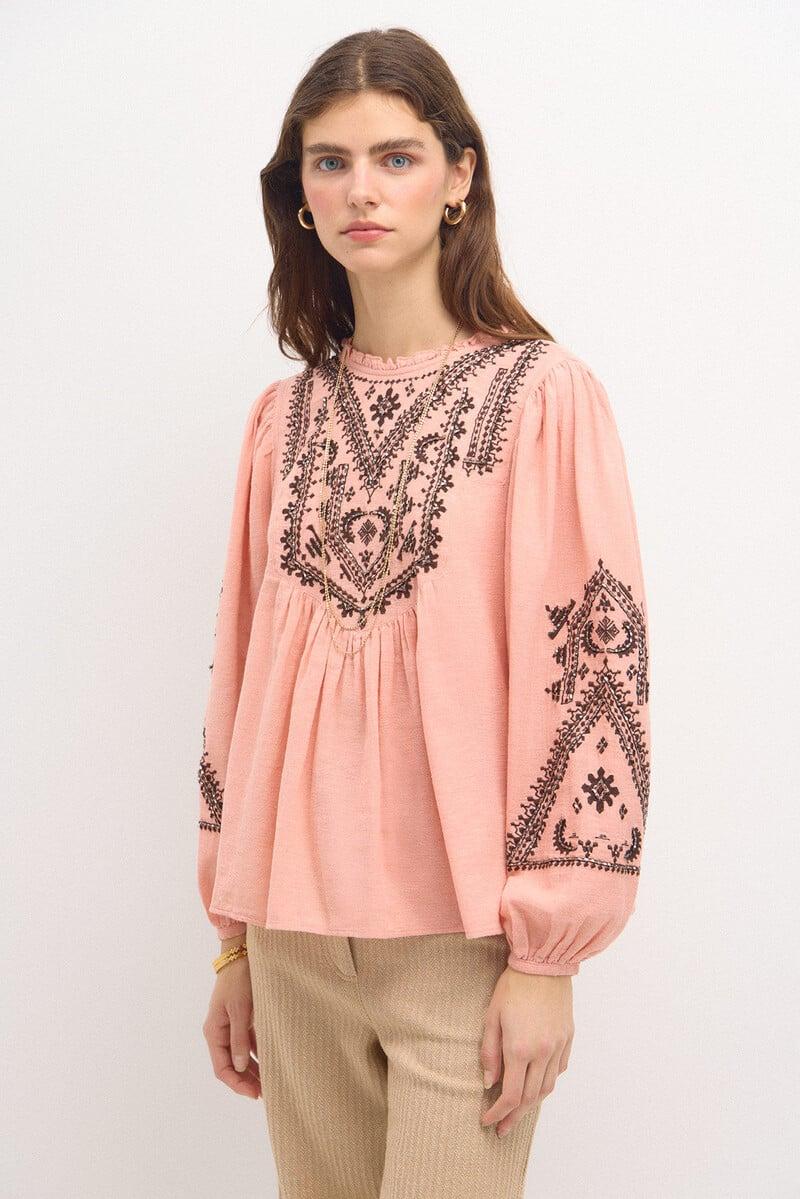 pedro del hierro Cleo. Blusa bordado étnico Envío gratis