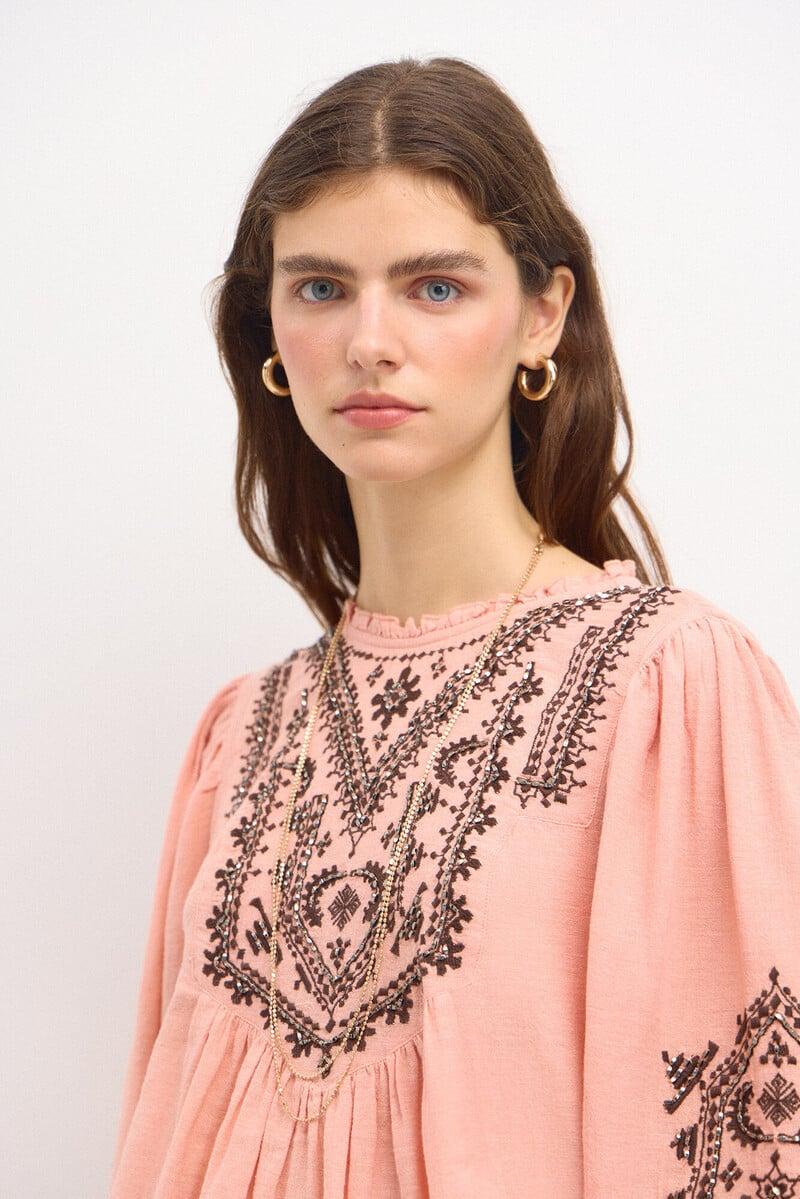 pedro del hierro Cleo. Blusa bordado étnico Envío gratis