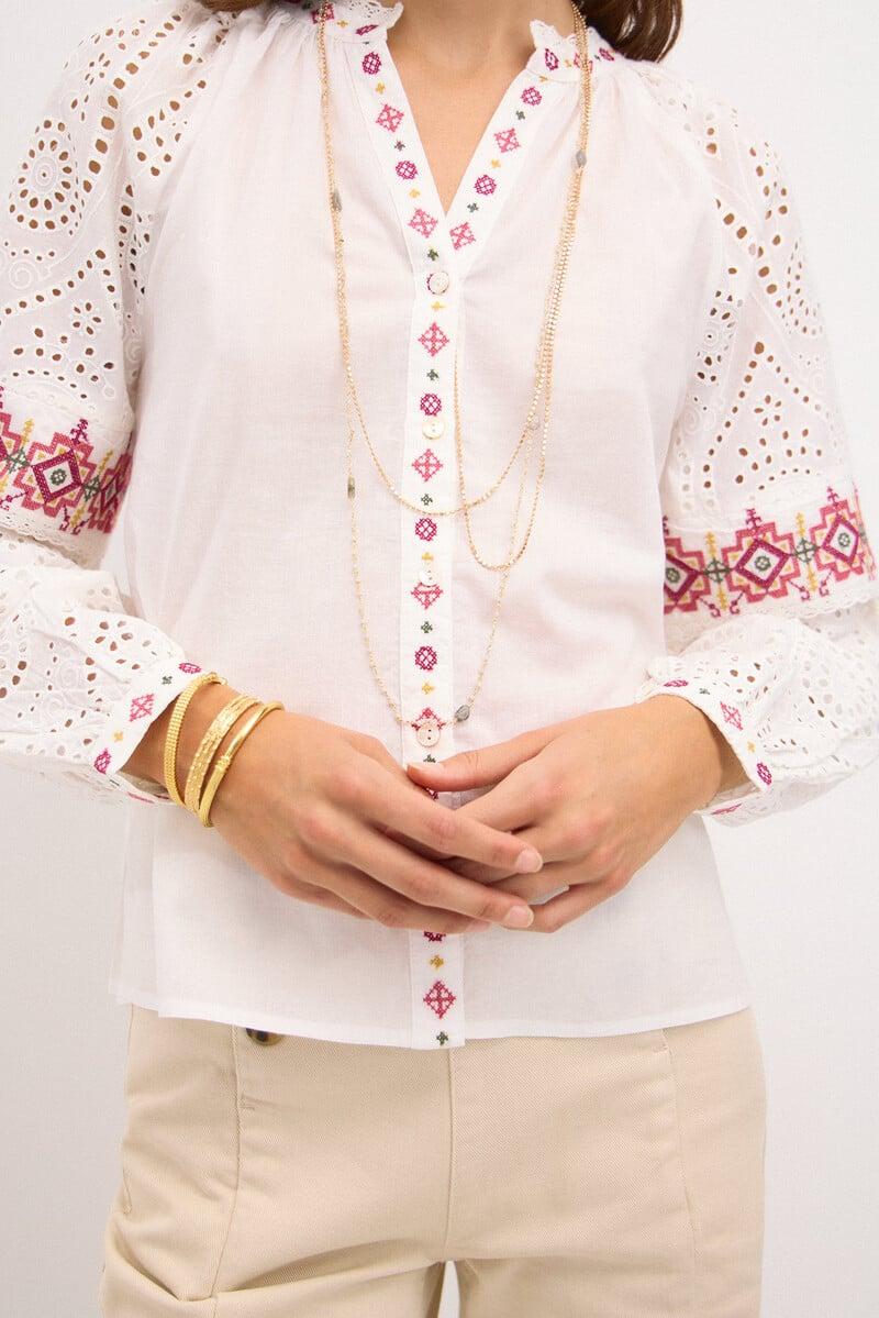 pedro del hierro Rebeca. Camisa bordada COMPRAR AHORA