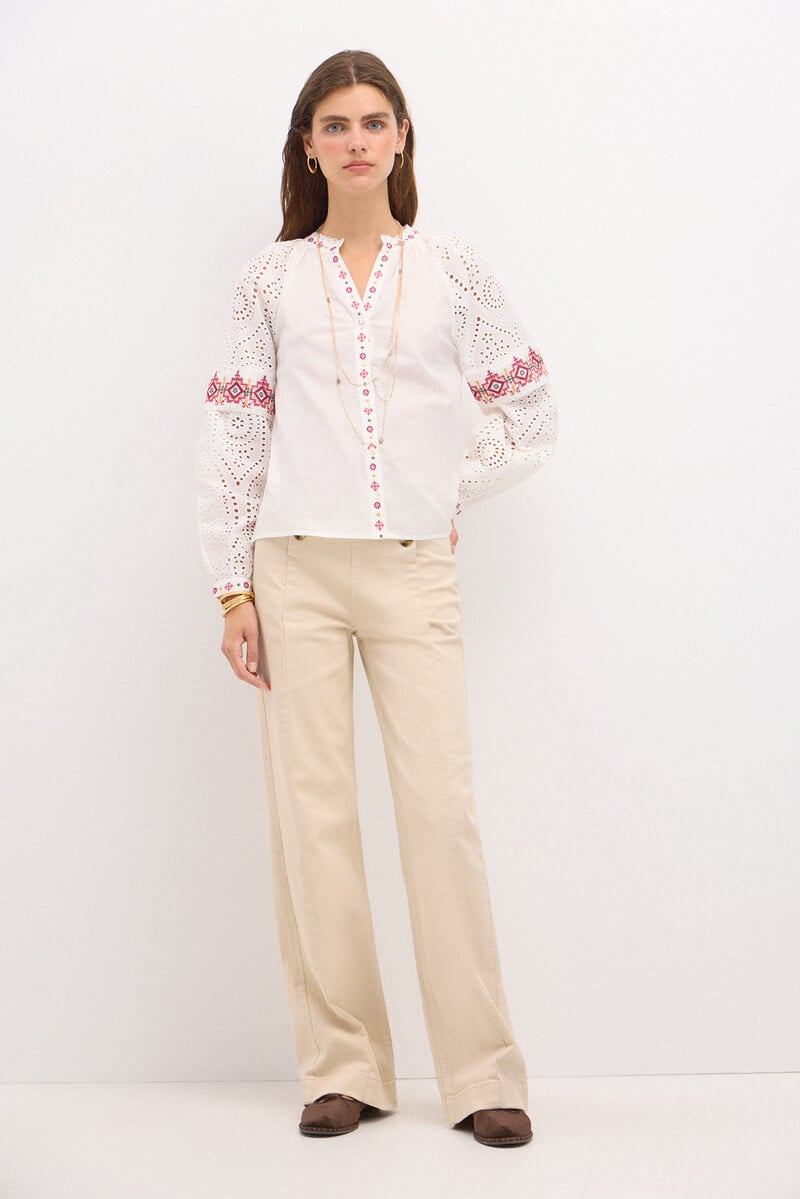 pedro del hierro Rebeca. Camisa bordada COMPRAR AHORA