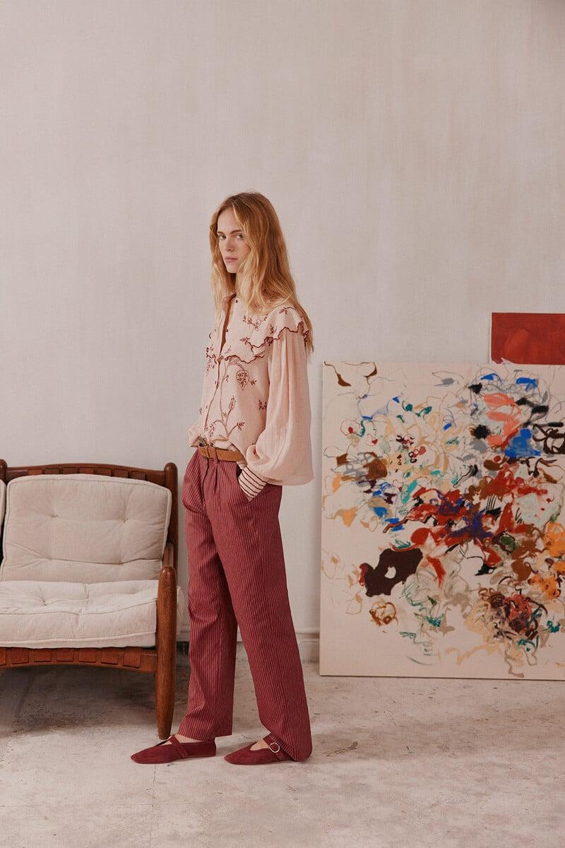 pedro del hierro Paloma. Pantalones rayas