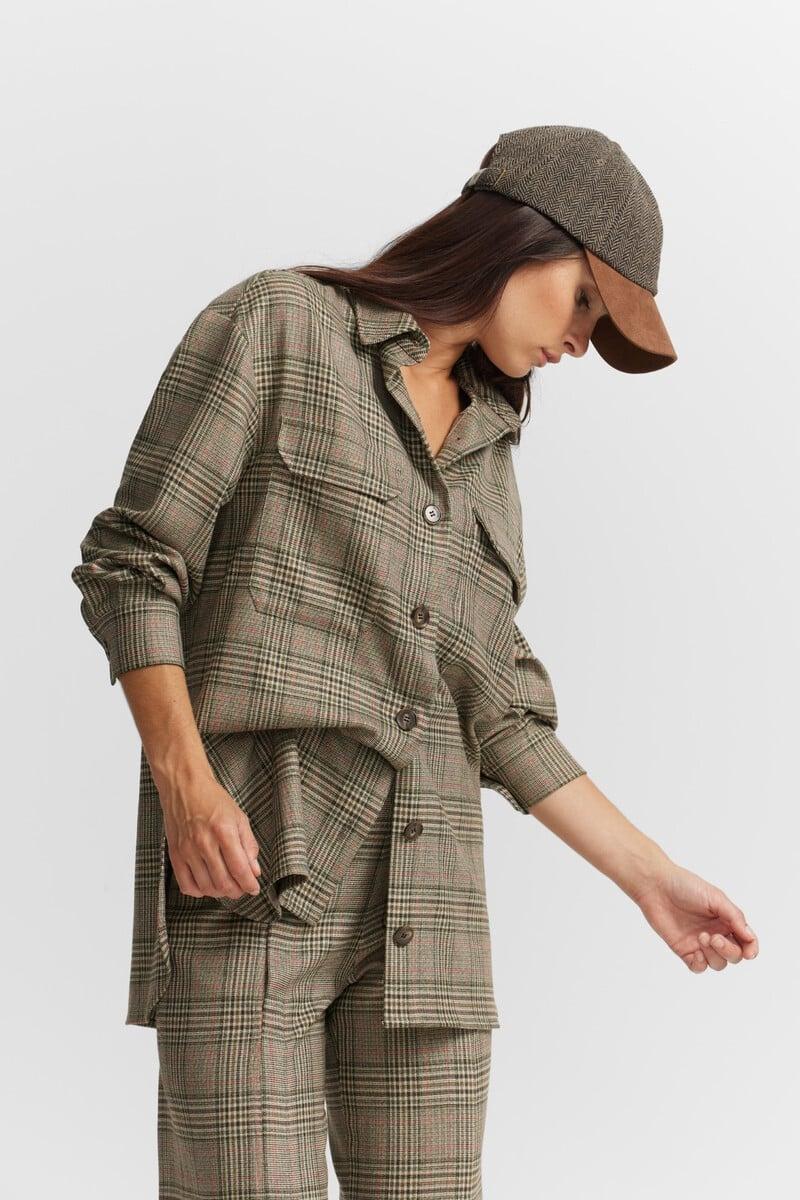 pedro del hierro Pantalón palazzo cuadros Tienda de fábrica