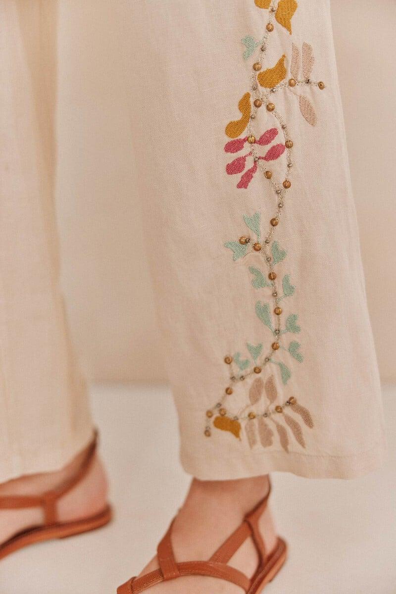 pedro del hierro Paula. Pantalones bordados Outlet online