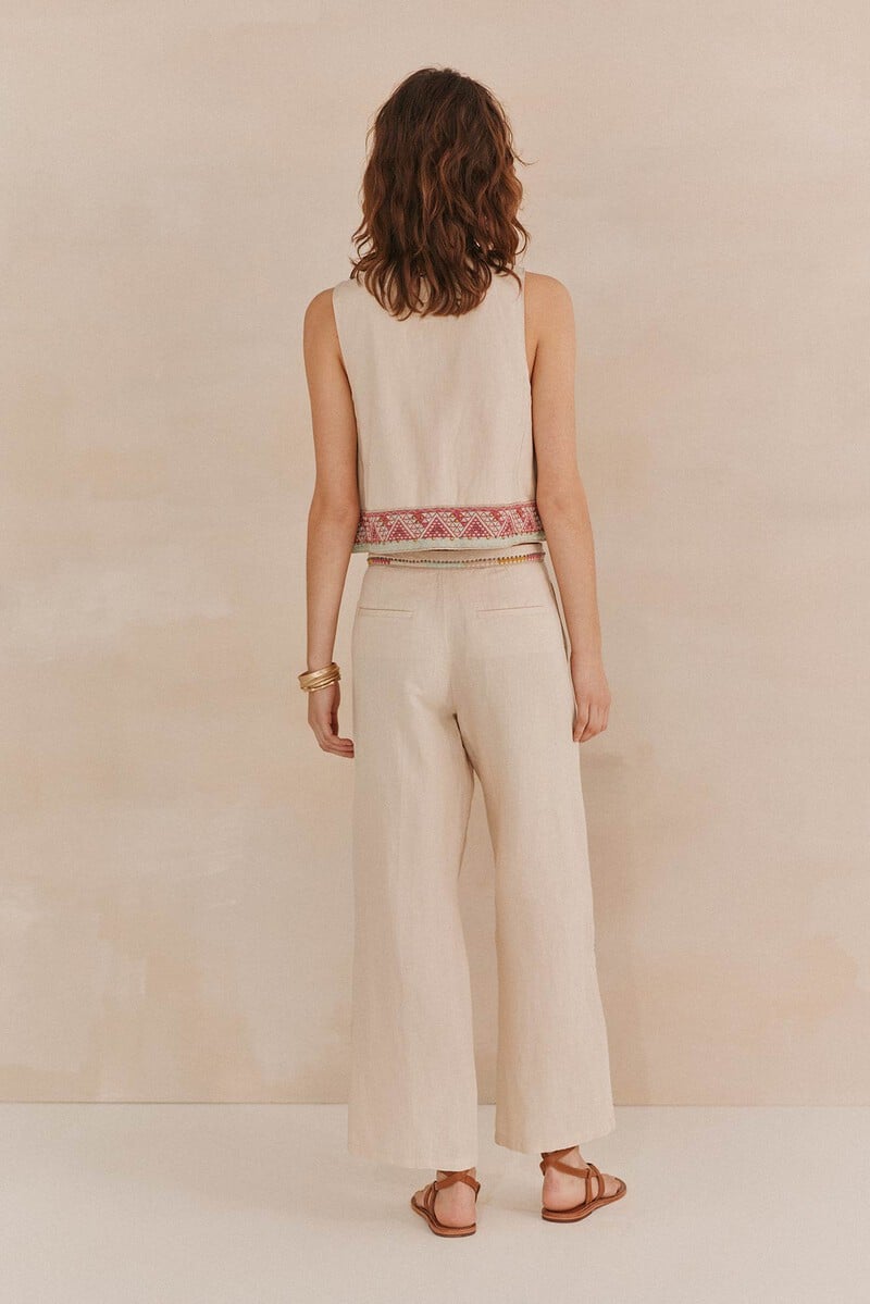 pedro del hierro Paula. Pantalones bordados Outlet online