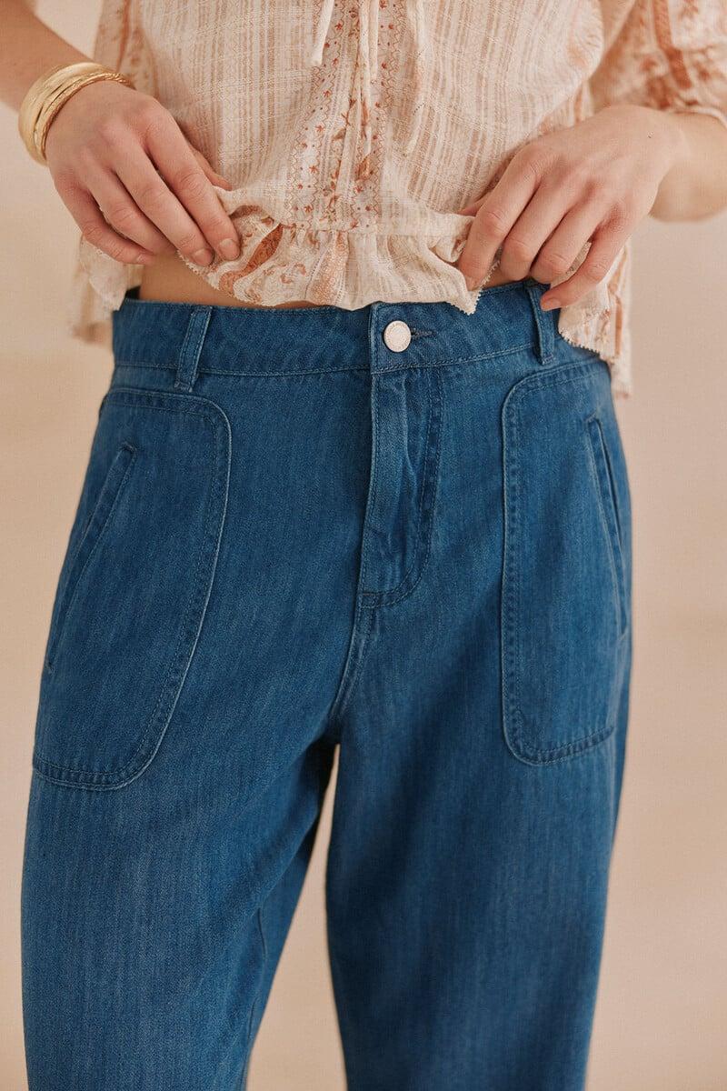 pedro del hierro Paris. Pantalones tencel Rebajas baratas