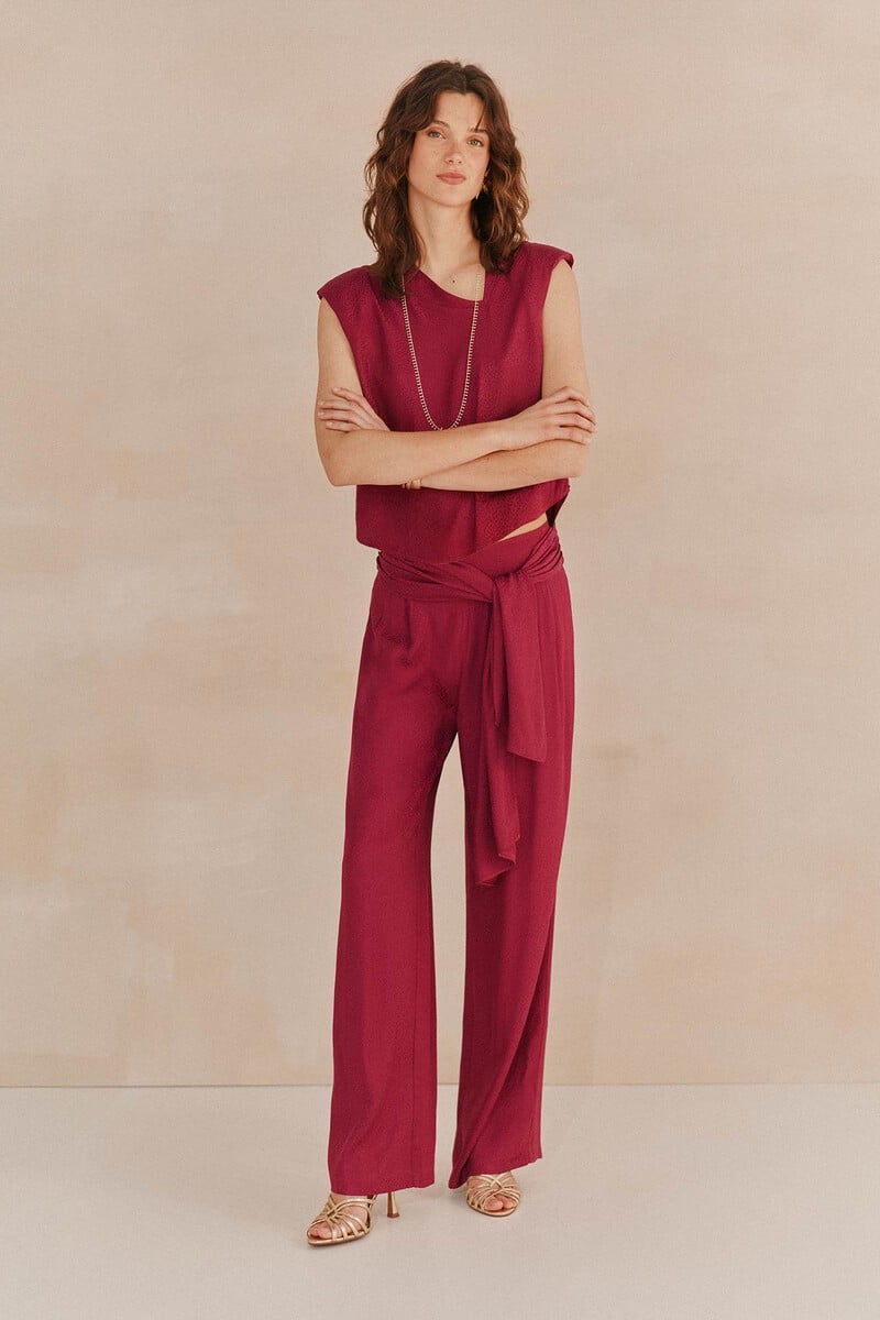 pedro del hierro Paleana. Pantalones satinados