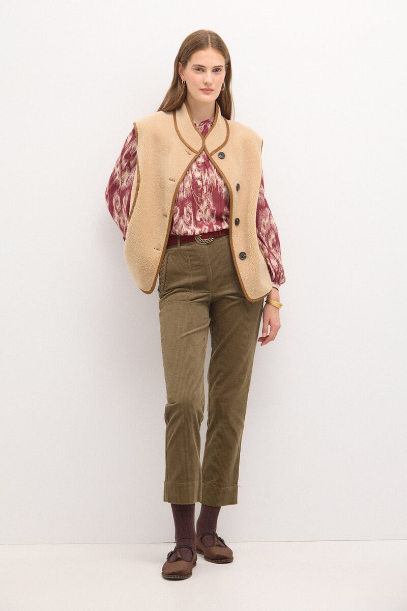 pedro del hierro Padme. Pantalón recto de pana