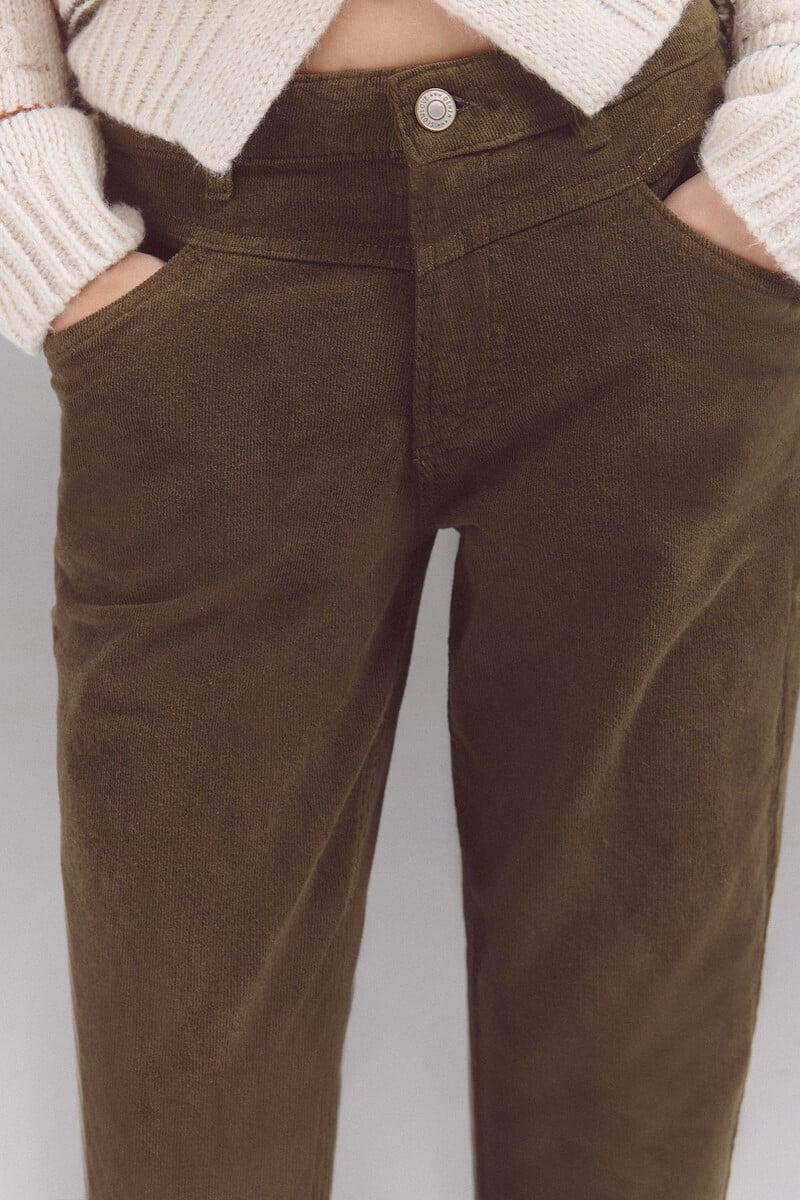 pedro del hierro Pantalones corduroy mom Precio de fábrica