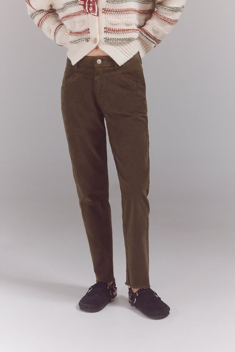 pedro del hierro Pantalones corduroy mom Precio de fábrica