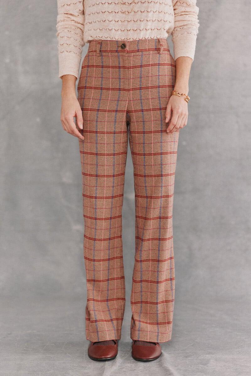 pedro del hierro Pandora. Pantalón recto de cuadros Grandes descuentos