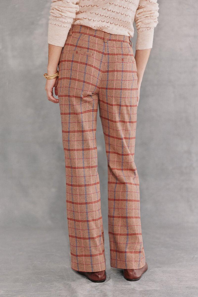 pedro del hierro Pandora. Pantalón recto de cuadros Grandes descuentos