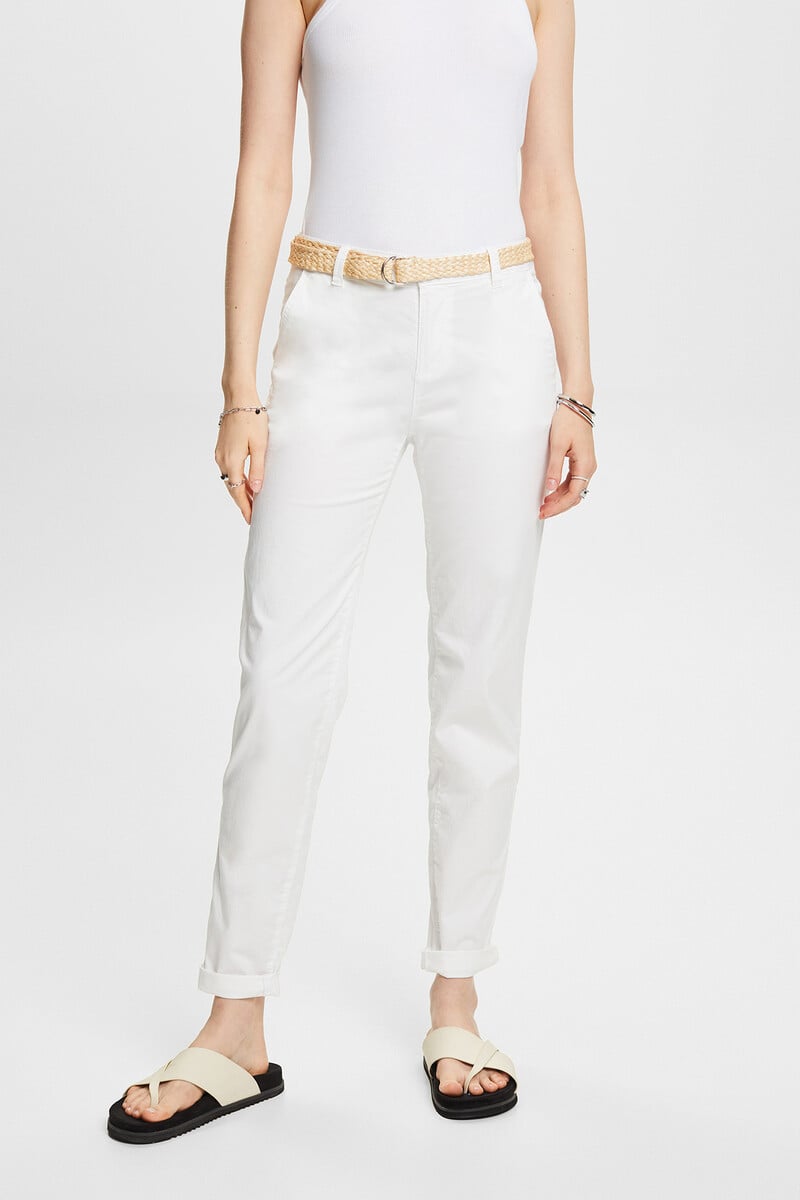 pedro del hierro Pantalón básico chino con cinturón trenzado Limitado a 3 días