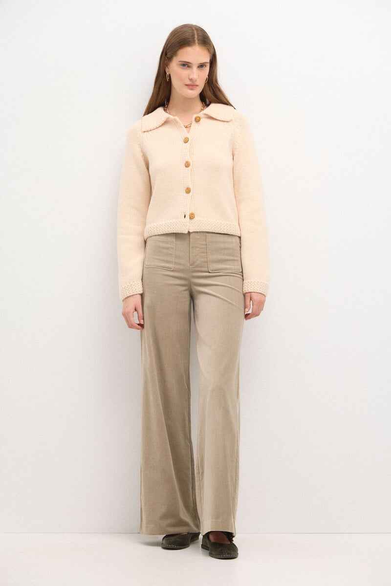 pedro del hierro Pepita. Pantalón recto de terciopelo