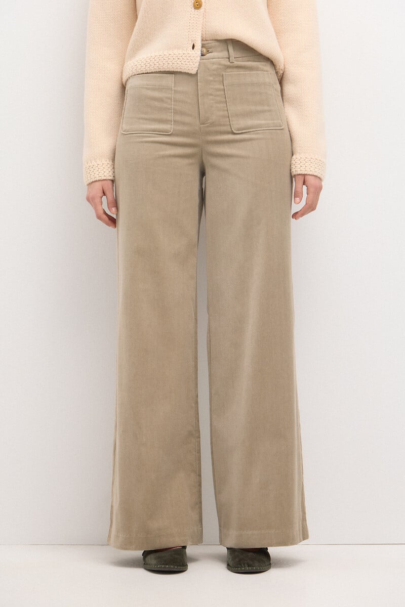 pedro del hierro Pepita. Pantalón recto de terciopelo Ofertas de temporada
