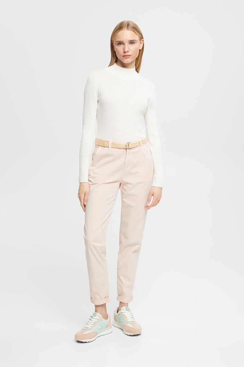 pedro del hierro Pantalón básico chino con cinturón trenzado