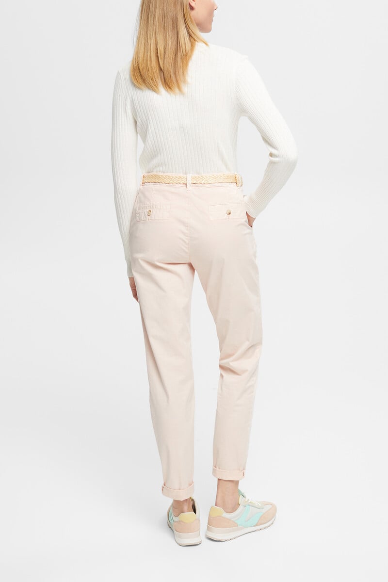 pedro del hierro Pantalón básico chino con cinturón trenzado Venta caliente