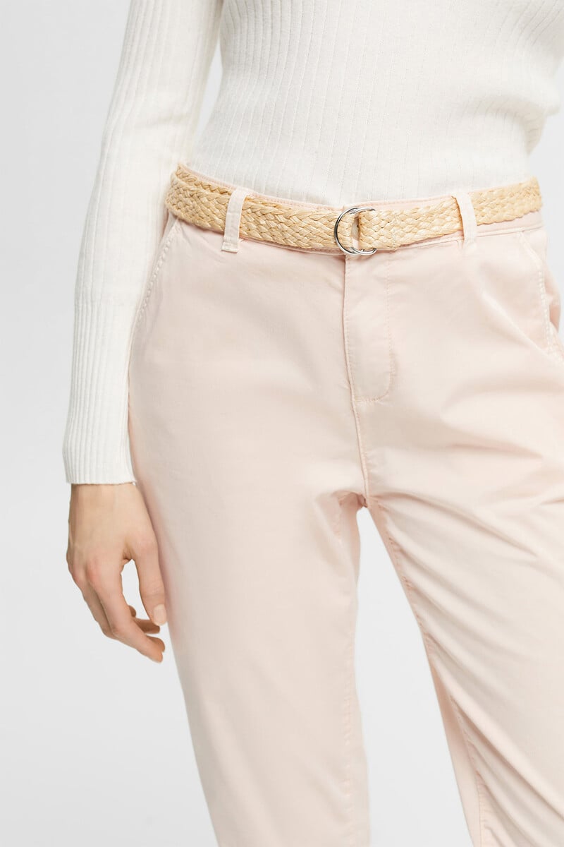 pedro del hierro Pantalón básico chino con cinturón trenzado Venta caliente