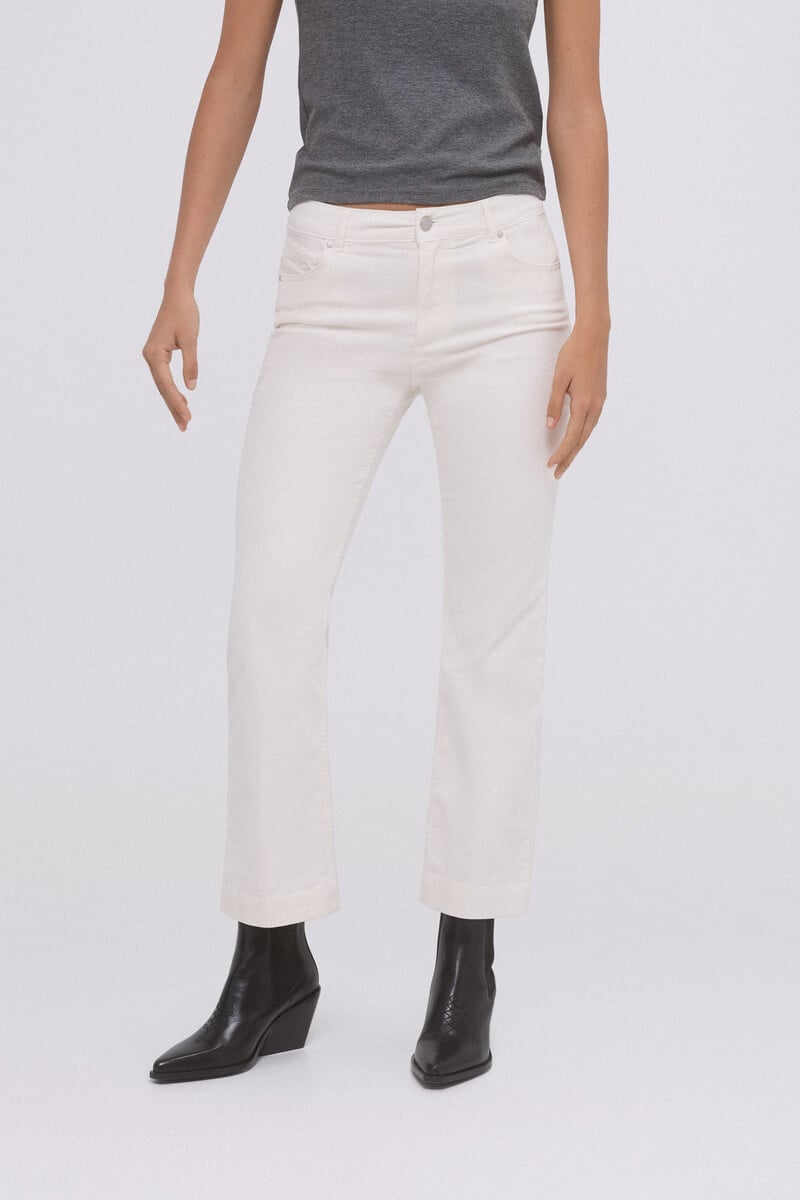 pedro del hierro Pantalón flare cropped terciopelo Rebajas de fábrica
