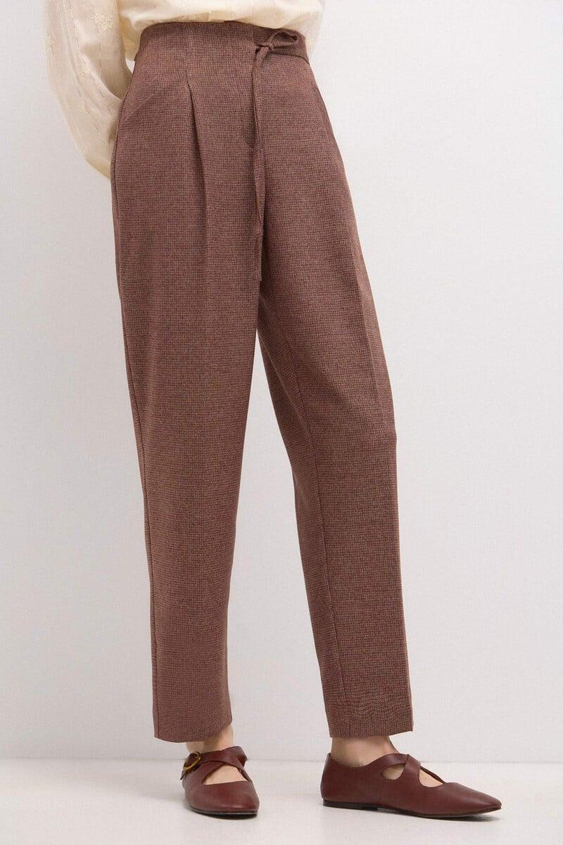 pedro del hierro Piedad. Pantalón de cuadros con lazada Mejor oferta
